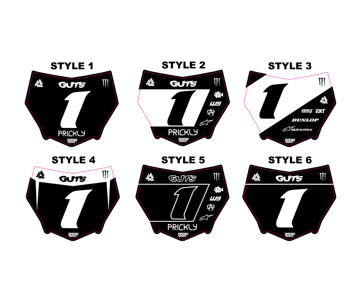 PRE-DESIGNED MOTOCUTZ FRONT PLATE DECAL